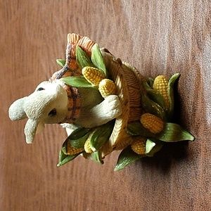 " A Sweet Basket of Blessings" Bunny Rabbit Figurine in Basket with Corn Easter